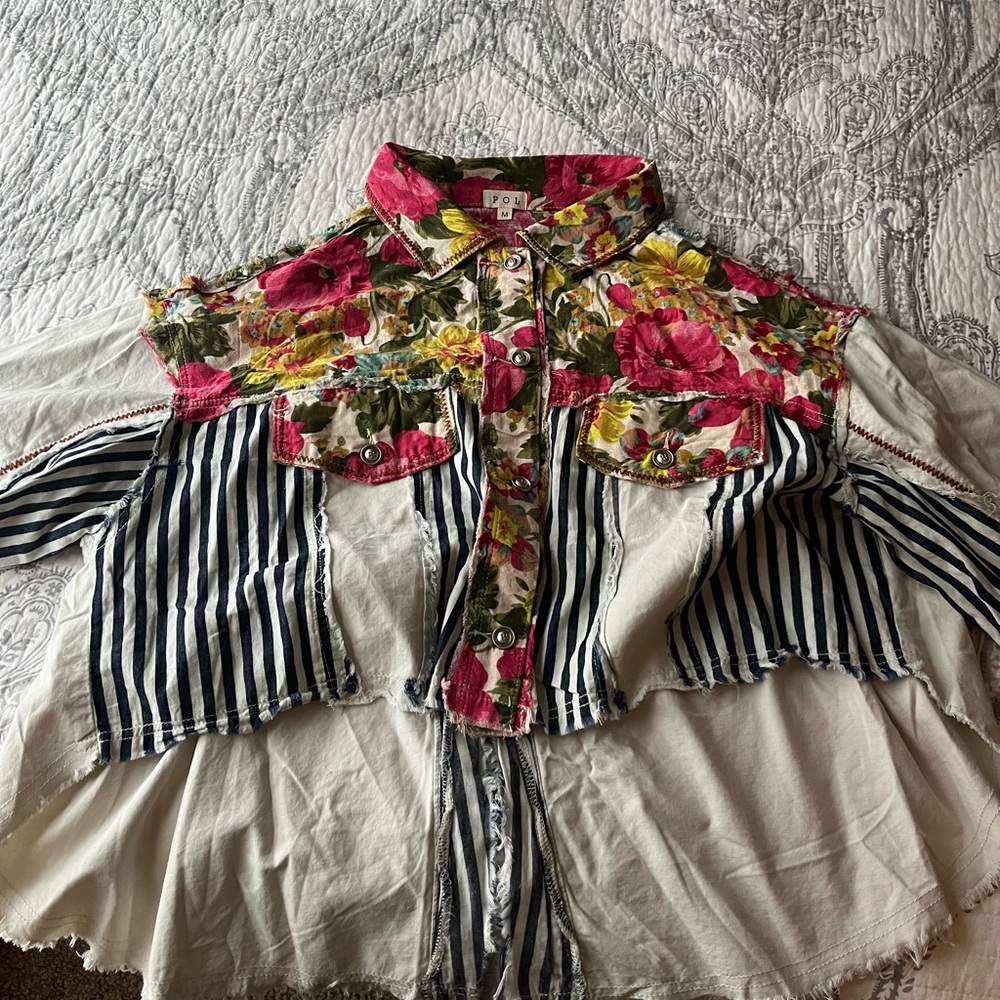 POL mixed print, open back top
